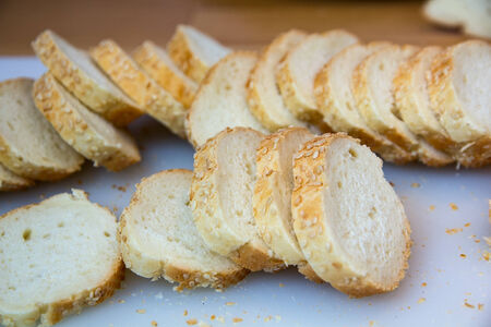 sliced pieces of bread stickの写真素材