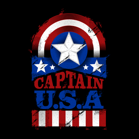 The Captain Of USA, Illustration American Patriot design, for t-shirt,poster, banner, stickerのイラスト素材