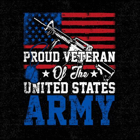 Illustration Veteran Themes - Vector Proud Veteran Of The US Army Distressのイラスト素材