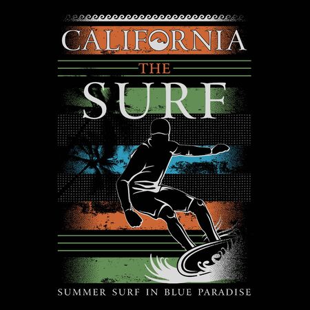 Vector Art - Vector California The Surfのイラスト素材