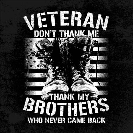 Veteran Themes Design Vector Vintage Veteran Thank To My Brotherのイラスト素材