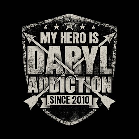 High Quality Vector Art Vector Vintage My Hero Is Daryl Arrow Bowのイラスト素材