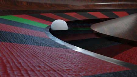 Casino roulette with closeup the white ball.3d renderの写真素材