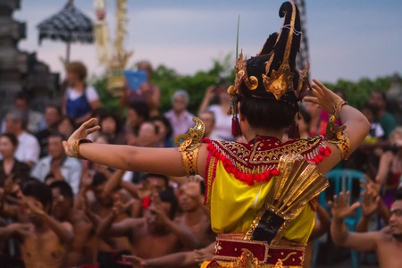 Traditional dance Kechak at Uluwatu Templeのeditorial素材