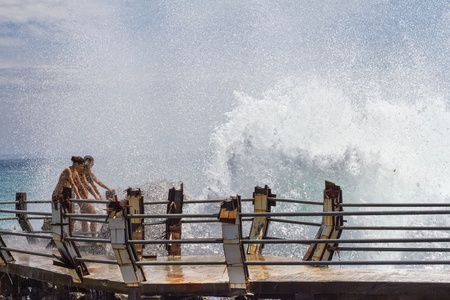 A wave of people on the cover of Watery Blow in Indonesiaのeditorial素材