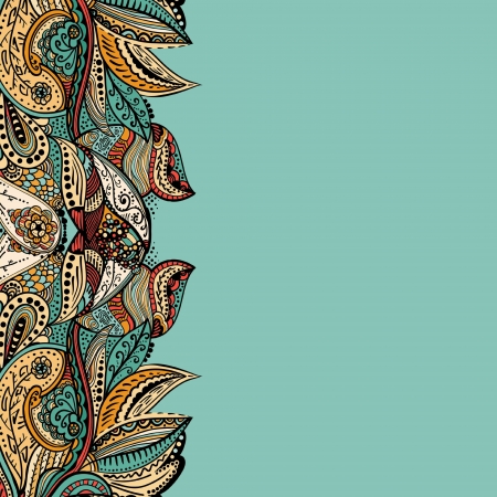 Stylish  vintage floral pattern against a uniform backgroundのイラスト素材