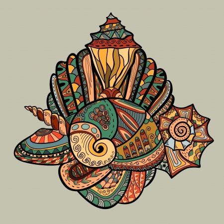  pattern with marine inhabitantsのイラスト素材