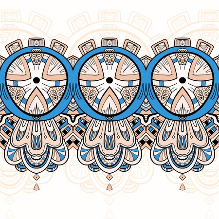 Horizontal lace steampunk ornament can be used for wallpaper, pattern fills, web page background,surface textures.のイラスト素材