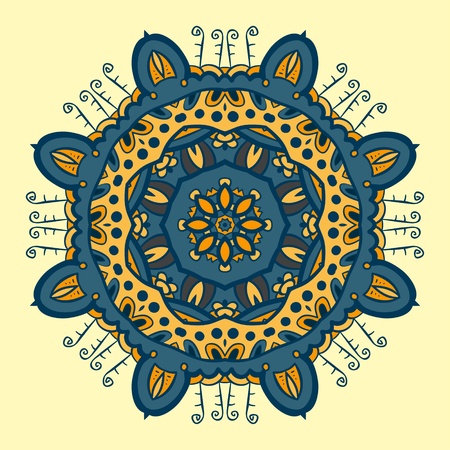 Circle ornament, ornamental round lace can be used for wallpaper, pattern fills, web page background,surface textures.のイラスト素材