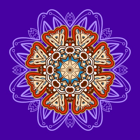 Vector circle lace ornament  Circle background  Doily round lace pattern  Native american motif のイラスト素材