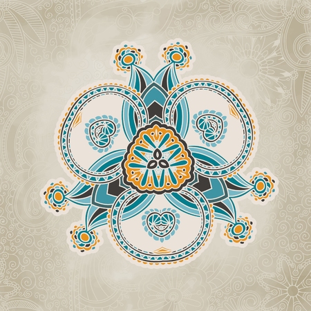 Ornate vintage ornamental floral template can be used for wallpaper, pattern fills, web page background, surface textures.のイラスト素材