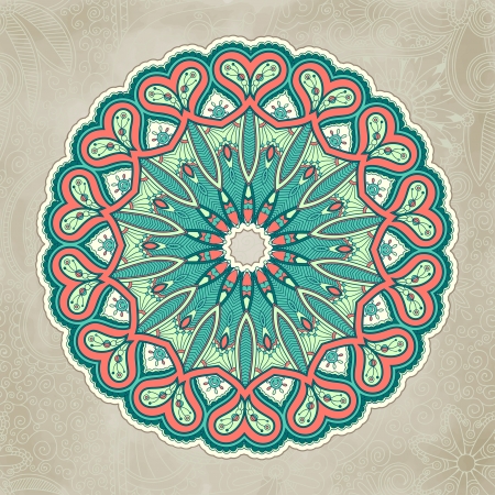 Ornamental lace pattern, circle background with many details. Can be used for wallpaper, pattern fills, web page background, surface textures.のイラスト素材