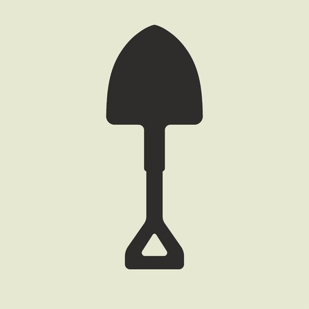 Silhouette of cartoon shovelのイラスト素材