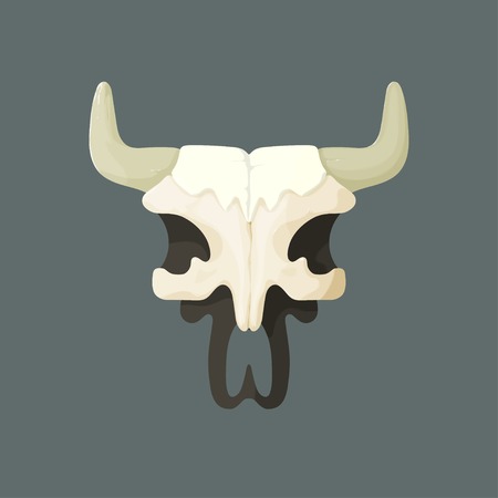 illustration of bull skull with horns from Wild West on a gray backgroundのイラスト素材
