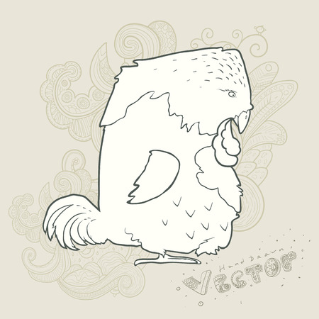 Illustration of hand drawn retro birdのイラスト素材