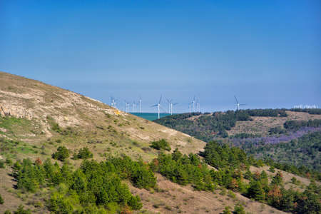 Distant wind turbines