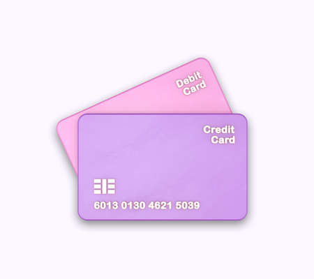 Debit card and credit card 3d rendering for business concept.の写真素材