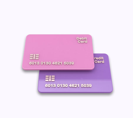 Debit card and credit card 3d rendering for business concept.の写真素材