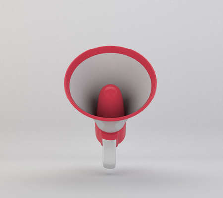 red 3d megaphone for composition isolated  Premium photoの写真素材