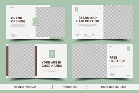 Barber web banner or landing page.のイラスト素材