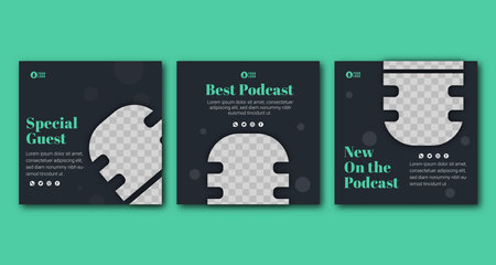 Podcast social media post templateのイラスト素材