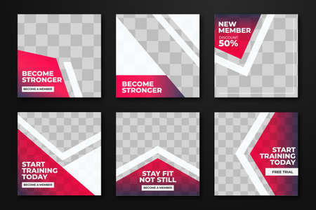Gym & fitness  template collectionのイラスト素材