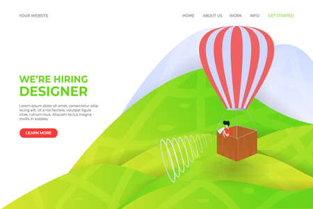 we're hiring landing page template free vectorのイラスト素材