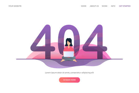 error 404 concept for landing pageのイラスト素材