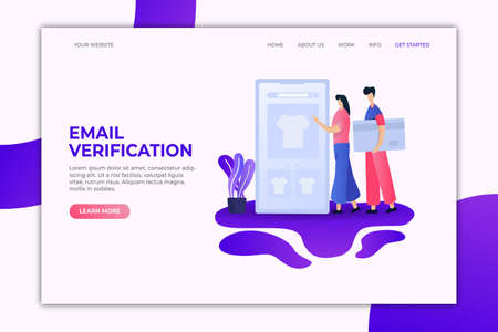 Online shopping landing page templateのイラスト素材