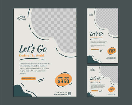 Travel Flyer stories graphic templateのイラスト素材