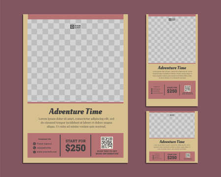Travel Flyer stories graphic templateのイラスト素材