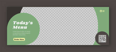 Delicious food facebook cover page and web banner design templateのイラスト素材