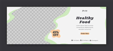 Delicious food cover page and web banner design templateのイラスト素材