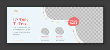Travel cover page and web banner design templateのイラスト素材