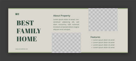 Perfect and modern home sale cover banner template for real estate companyのイラスト素材