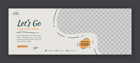 Travel cover page and web banner design templateのイラスト素材