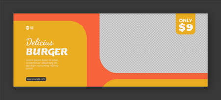 Delicious food cover page and web banner design templateのイラスト素材