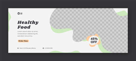 Delicious food cover page and web banner design templateのイラスト素材