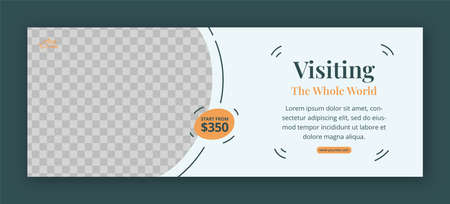 Travel cover page and web banner design templateのイラスト素材
