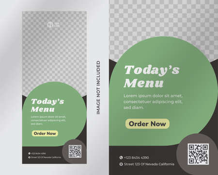 Food roll up banner design template for restaurantのイラスト素材