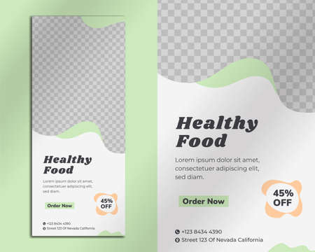 Food roll up banner design template for restaurantのイラスト素材