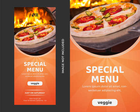 Food roll up banner design template for restaurantのイラスト素材