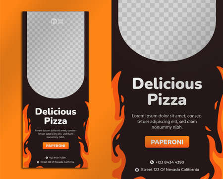 Food roll up banner design template for restaurantのイラスト素材
