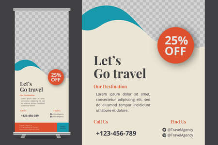 Holiday Travel Roll Up Banner Designのイラスト素材