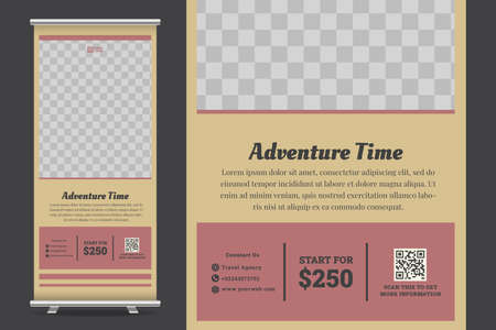 Holiday Travel Roll Up Banner Designのイラスト素材