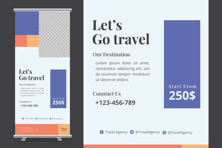 Holiday Travel Roll Up Banner Designのイラスト素材