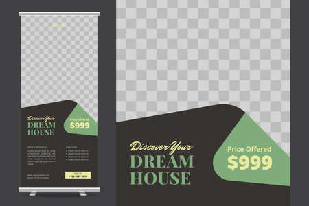 Real Estate Roll Up Banner Designのイラスト素材
