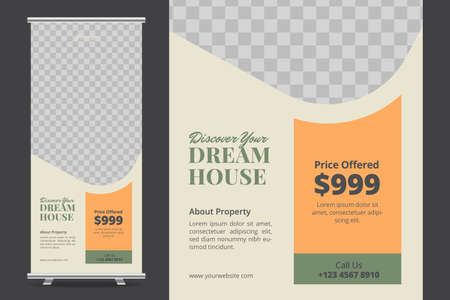 Real Estate Roll Up Banner Designのイラスト素材