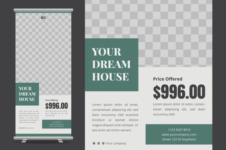 Real Estate Roll Up Banner Designのイラスト素材