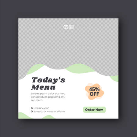 Food menu and restaurant social media banner templateのイラスト素材